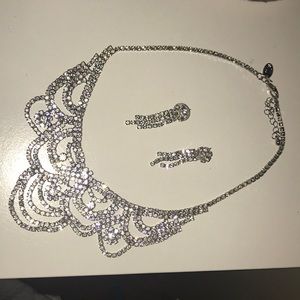 Silver necklace with earrings